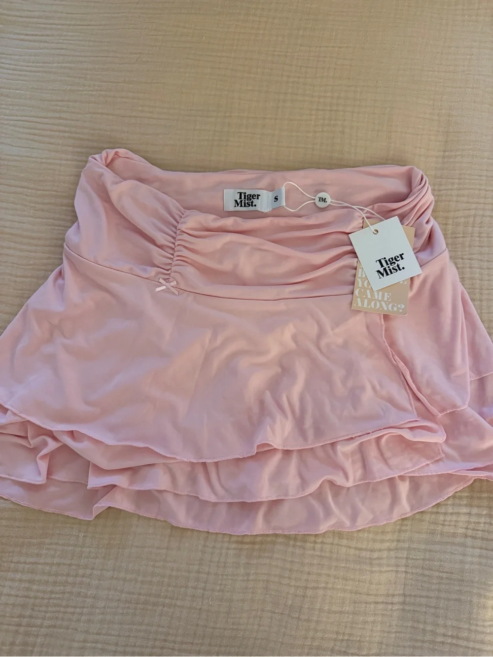 Tiger Mist Pink Layered Mini Skirt - Picture 1 of 2